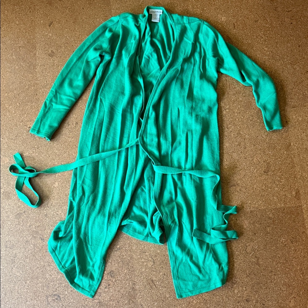 Vibrant Green Open Cardigan